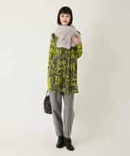 RBKAE34260 HIROKO BIS(ヒロコ ビス) アートロゴ総柄チュニックカットソー カーキ