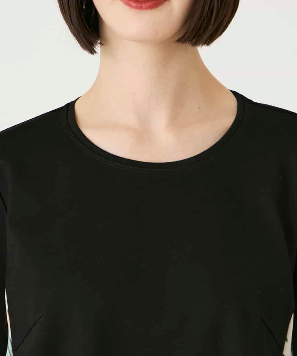 RBKAE35260 HIROKO BIS(ヒロコ ビス) デジタルフラワージョイントカットソー /洗える ブラック