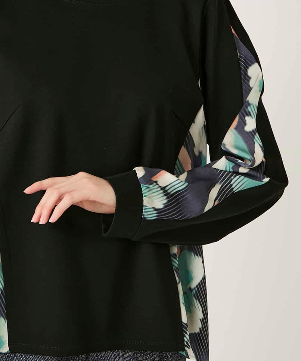 RBKAE35260 HIROKO BIS(ヒロコ ビス) デジタルフラワージョイントカットソー /洗える ブラック