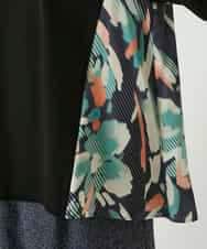 RBKAE35260 HIROKO BIS(ヒロコ ビス) デジタルフラワージョイントカットソー /洗える ブラック