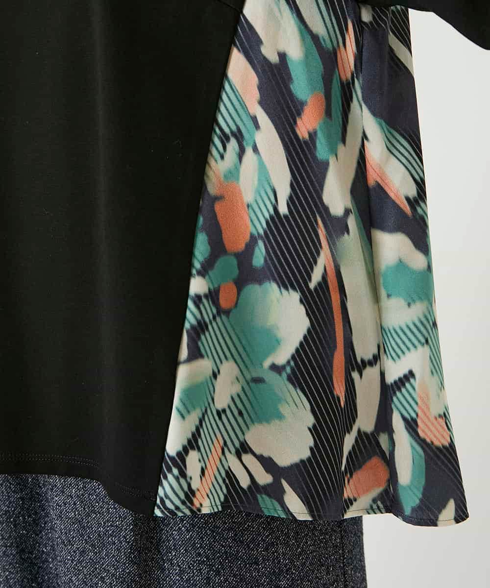 RBKAE35260 HIROKO BIS(ヒロコ ビス) デジタルフラワージョイントカットソー /洗える ブラック