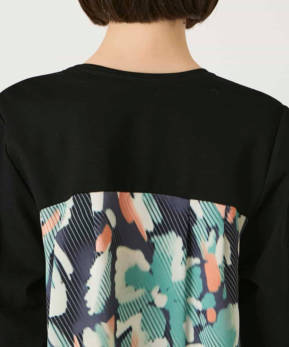 RBKAE35260 HIROKO BIS(ヒロコ ビス) デジタルフラワージョイントカットソー /洗える ブラック