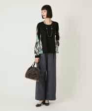 RBKAE35260 HIROKO BIS(ヒロコ ビス) デジタルフラワージョイントカットソー /洗える ブラック