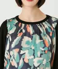 RBKAE36280 HIROKO BIS(ヒロコ ビス) デジタルフラワージョイントチュニック ブラック