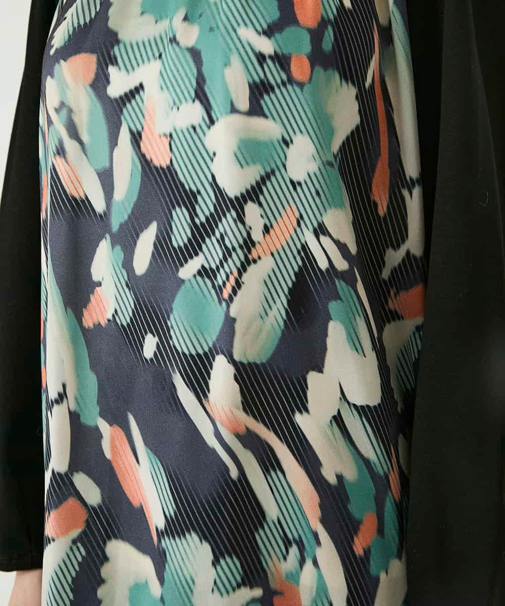 RBKAE36280 HIROKO BIS(ヒロコ ビス) デジタルフラワージョイントチュニック ブラック