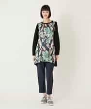 RBKAE36280 HIROKO BIS(ヒロコ ビス) デジタルフラワージョイントチュニック ブラック