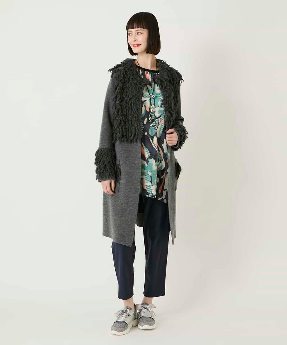 RBKAE36280 HIROKO BIS(ヒロコ ビス) デジタルフラワージョイントチュニック ブラック