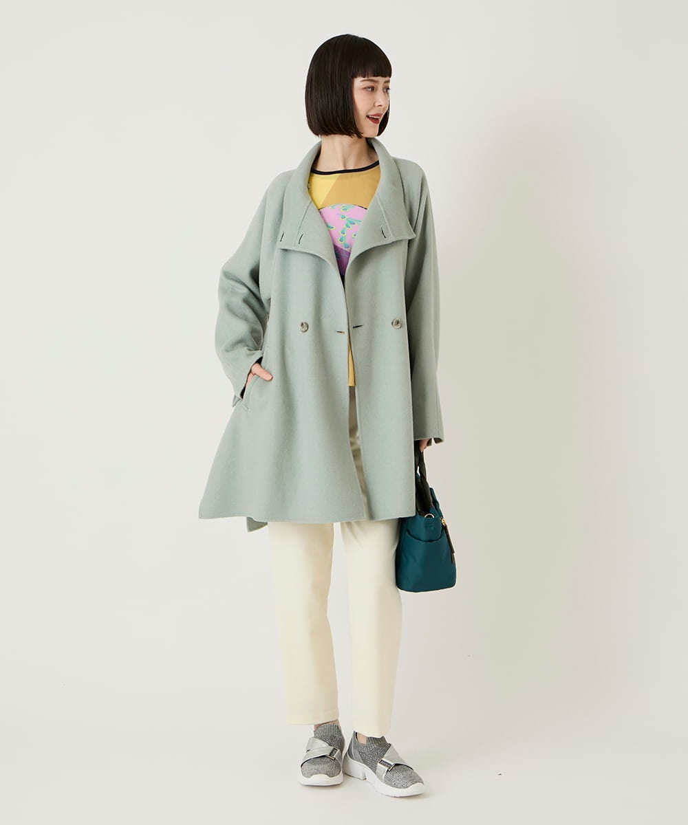 RBKAE38230 HIROKO BIS(ヒロコ ビス) デシンジョイントアートプリントプルオーバー /洗える ネイビー