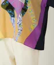 RBKAE38230 HIROKO BIS(ヒロコ ビス) デシンジョイントアートプリントプルオーバー /洗える ネイビー