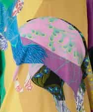 RBKAE38230 HIROKO BIS(ヒロコ ビス) デシンジョイントアートプリントプルオーバー /洗える ネイビー