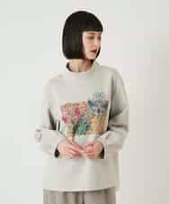 RBKAE39270 HIROKO BIS(ヒロコ ビス) 幾何アートフラワーボンディングプルオーバー ベージュ