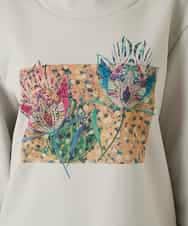 RBKAE39270 HIROKO BIS(ヒロコ ビス) 幾何アートフラワーボンディングプルオーバー ベージュ