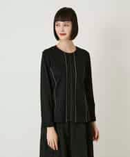 RBKAE40260 HIROKO BIS(ヒロコ ビス) ラインアクセントポンチプルオーバー ブラック