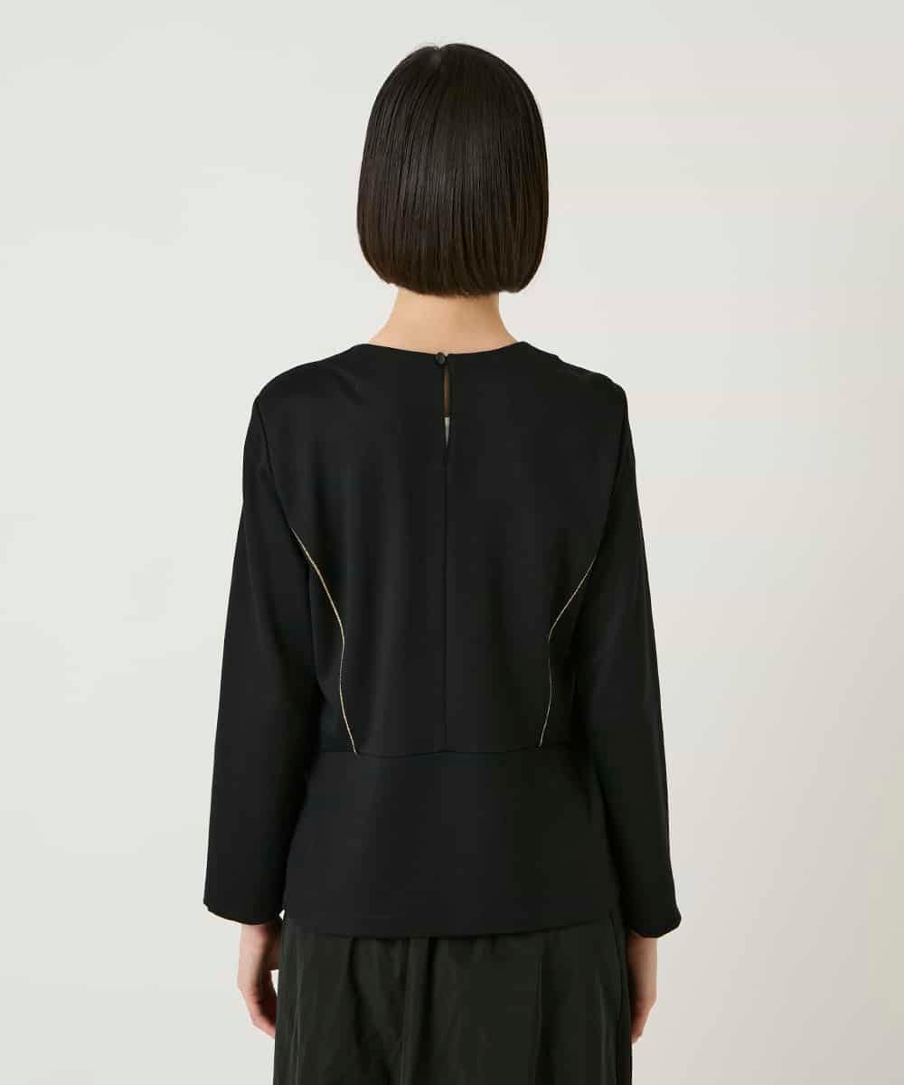 RBKAE40260 HIROKO BIS(ヒロコ ビス) ラインアクセントポンチプルオーバー ブラック