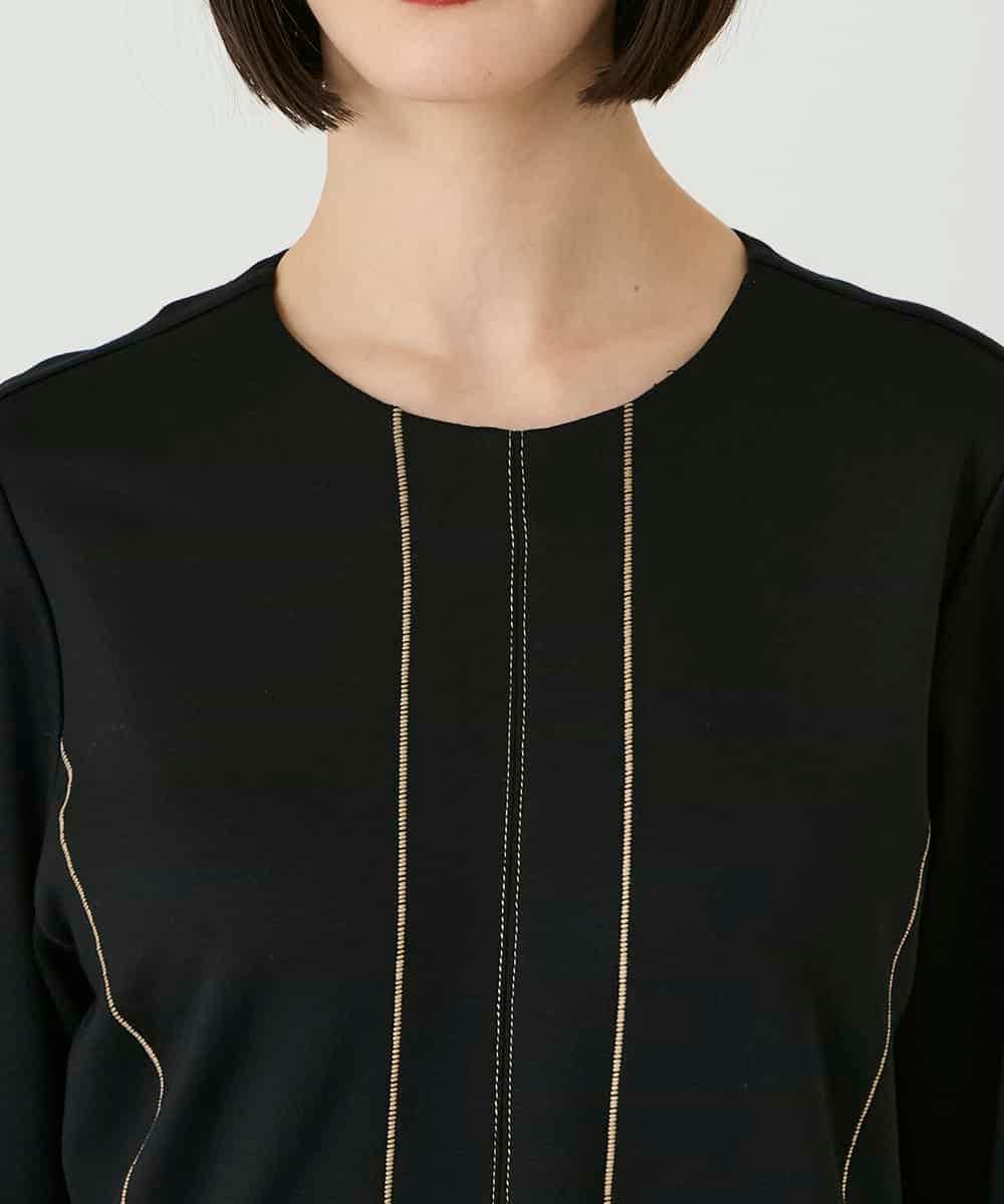 RBKAE40260 HIROKO BIS(ヒロコ ビス) ラインアクセントポンチプルオーバー ブラック