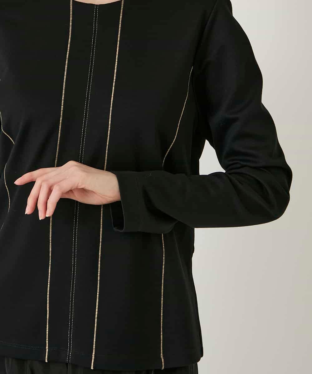 RBKAE40260 HIROKO BIS(ヒロコ ビス) ラインアクセントポンチプルオーバー ブラック