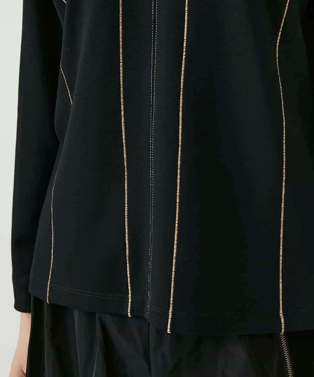 RBKAE40260 HIROKO BIS(ヒロコ ビス) ラインアクセントポンチプルオーバー ブラック