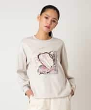 RBKAF07270 HIROKO BIS(ヒロコ ビス) グラフィカルモチーフデザインスウェット ベージュ