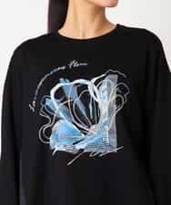 RBKAF07270 HIROKO BIS(ヒロコ ビス) グラフィカルモチーフデザインスウェット ブラック