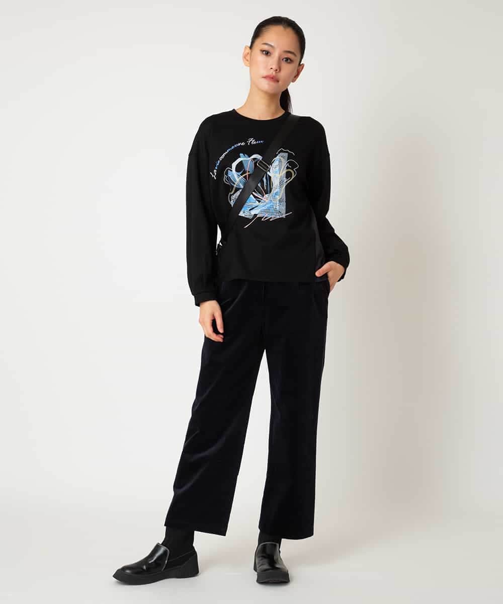 RBKAF07270 HIROKO BIS(ヒロコ ビス) グラフィカルモチーフデザインスウェット ブラック