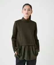 RBKAG11280 HIROKO BIS(ヒロコ ビス) ストレッチダンボールドッキングデザインチュニック カーキ