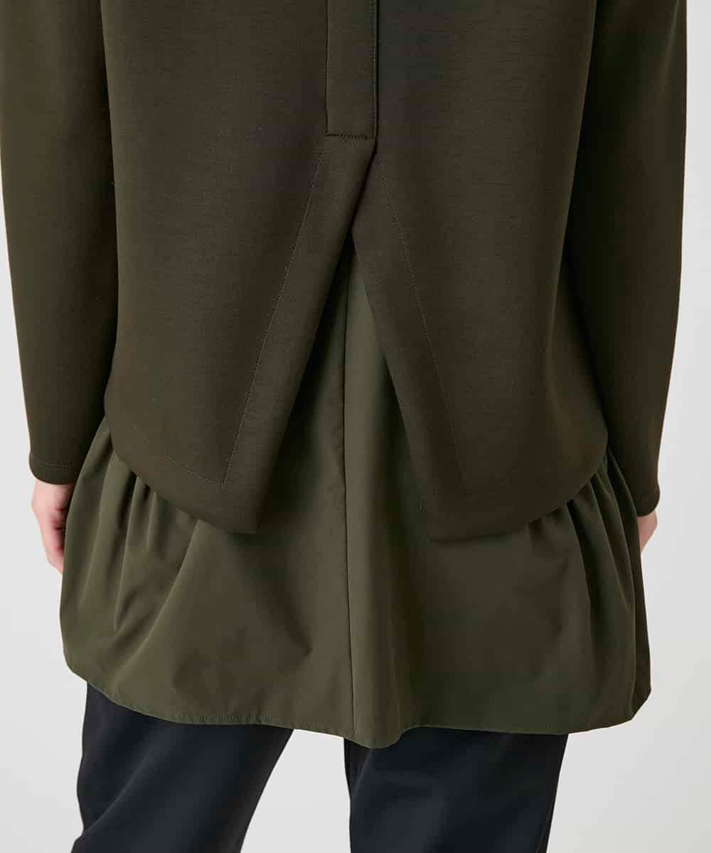 RBKAG11280 HIROKO BIS(ヒロコ ビス) ストレッチダンボールドッキングデザインチュニック カーキ