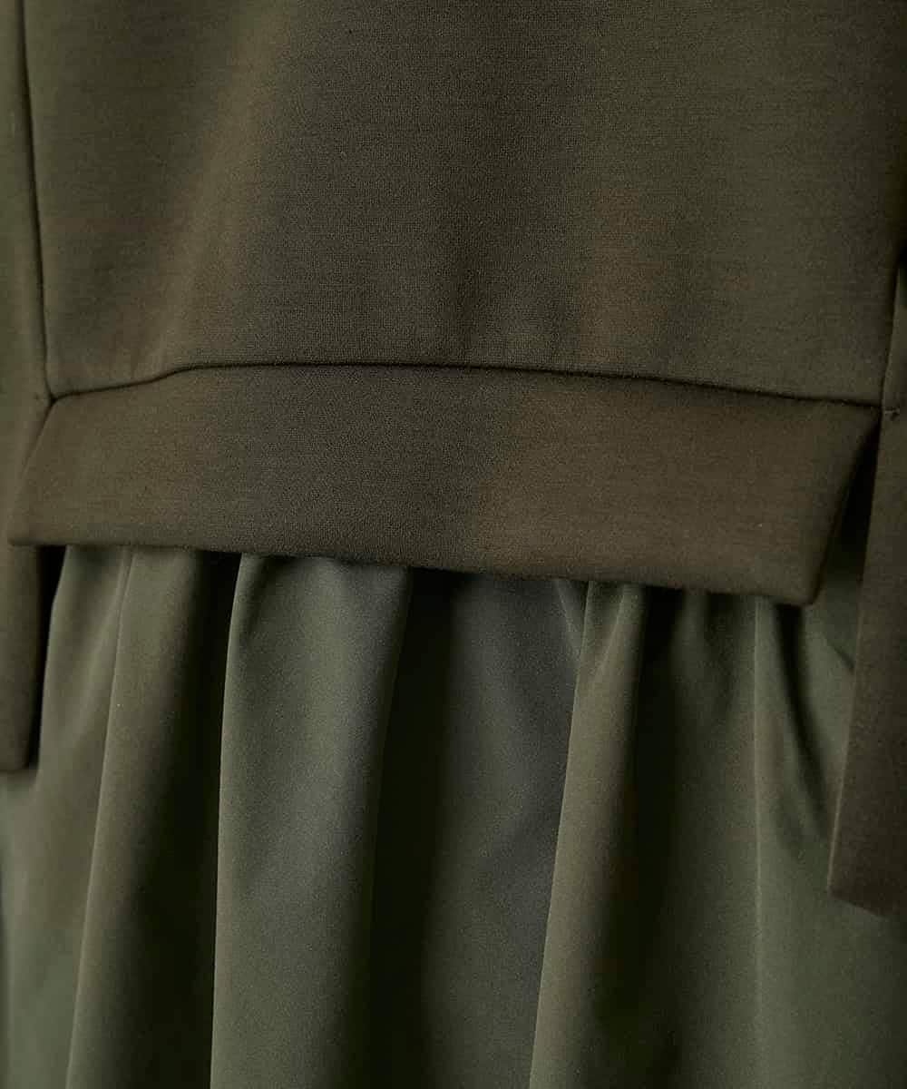RBKAG11280 HIROKO BIS(ヒロコ ビス) ストレッチダンボールドッキングデザインチュニック カーキ