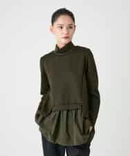 RBKAG11280 HIROKO BIS(ヒロコ ビス) ストレッチダンボールドッキングデザインチュニック カーキ