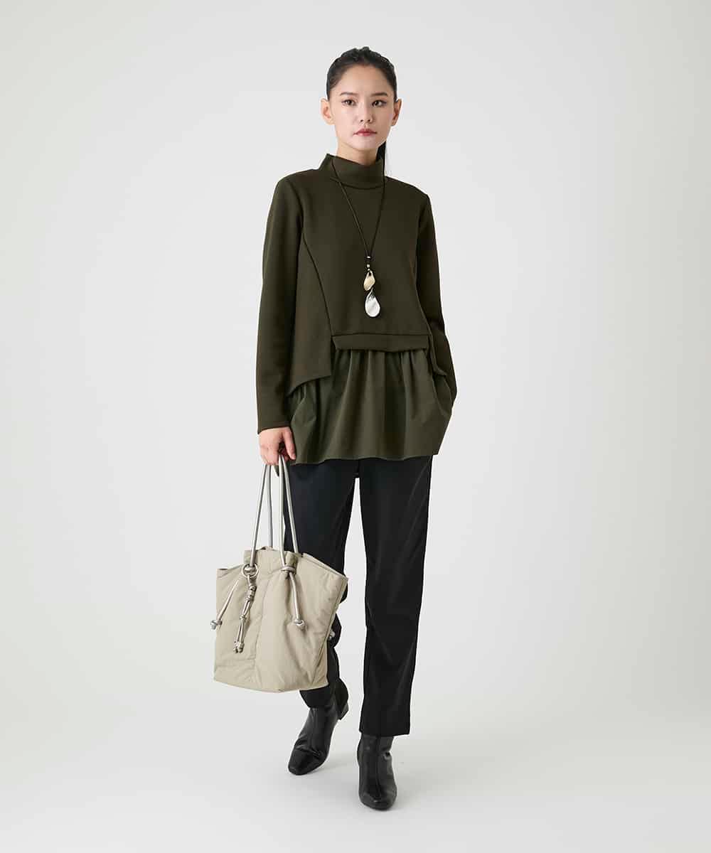 RBKAG11280 HIROKO BIS(ヒロコ ビス) ストレッチダンボールドッキングデザインチュニック カーキ