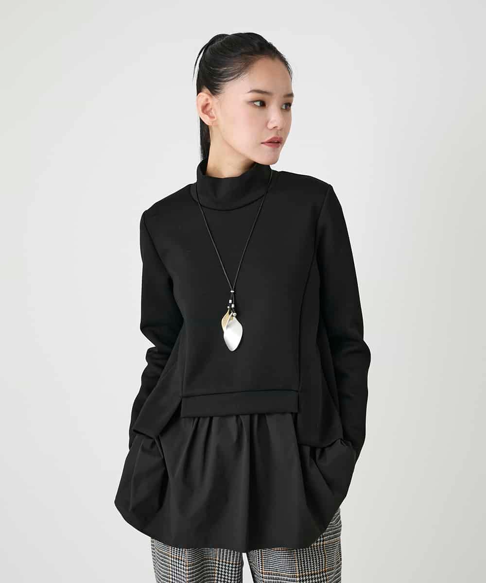 RBKAG11280 HIROKO BIS(ヒロコ ビス) ストレッチダンボールドッキングデザインチュニック カーキ