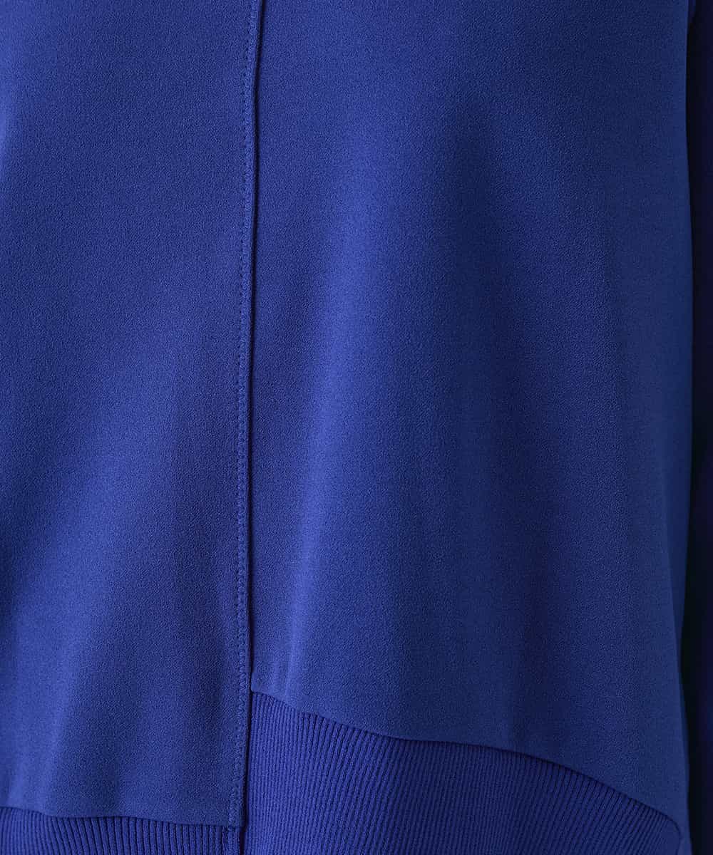 RBKAG20210 HIROKO BIS(ヒロコ ビス) アシンメトリーヘム異素材ミックスプルオーバー ブルー
