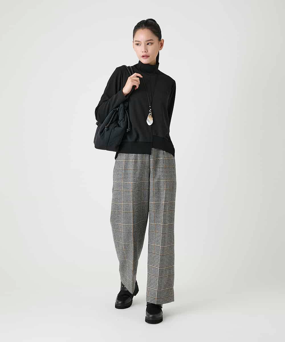 RBKAG20210 HIROKO BIS(ヒロコ ビス) アシンメトリーヘム異素材ミックスプルオーバー ブルー