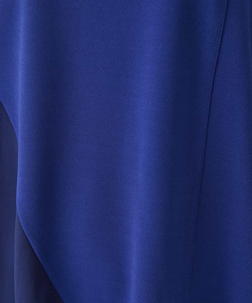 RBKAG21240 HIROKO BIS(ヒロコ ビス) アシンメトリーヘム異素材ミックスチュニック ブルー