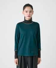 RBKAG25190 HIROKO BIS(ヒロコ ビス) 配色切替ハイネックインナープルオーバー グリーン