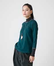 RBKAG25190 HIROKO BIS(ヒロコ ビス) 配色切替ハイネックインナープルオーバー グリーン