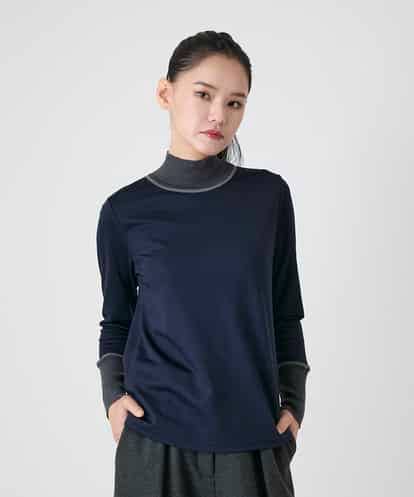 RBKAG25190 HIROKO BIS 配色切替ハイネックインナープルオーバー
