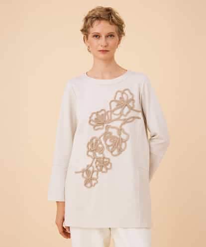 RBKAI51370 HIROKO BIS 【先行予約】フラワー刺繍切り替えデザインチュニック
