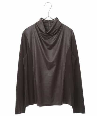RBKAJ51160 HIROKO BIS 【洗える】異素材切り替えボトルネックカットソー