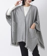 RBKAS04360 HIROKO BIS(ヒロコ ビス) 千鳥ドッキングストールカーディガン イエロー