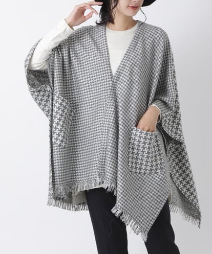 RBKAS04360 HIROKO BIS 千鳥ドッキングストールカーディガン