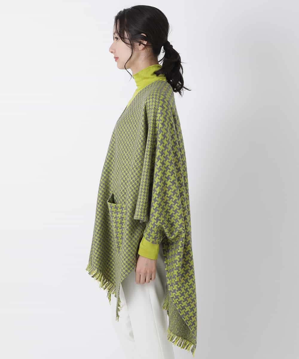 RBKAS04360 HIROKO BIS(ヒロコ ビス) 千鳥ドッキングストールカーディガン イエロー