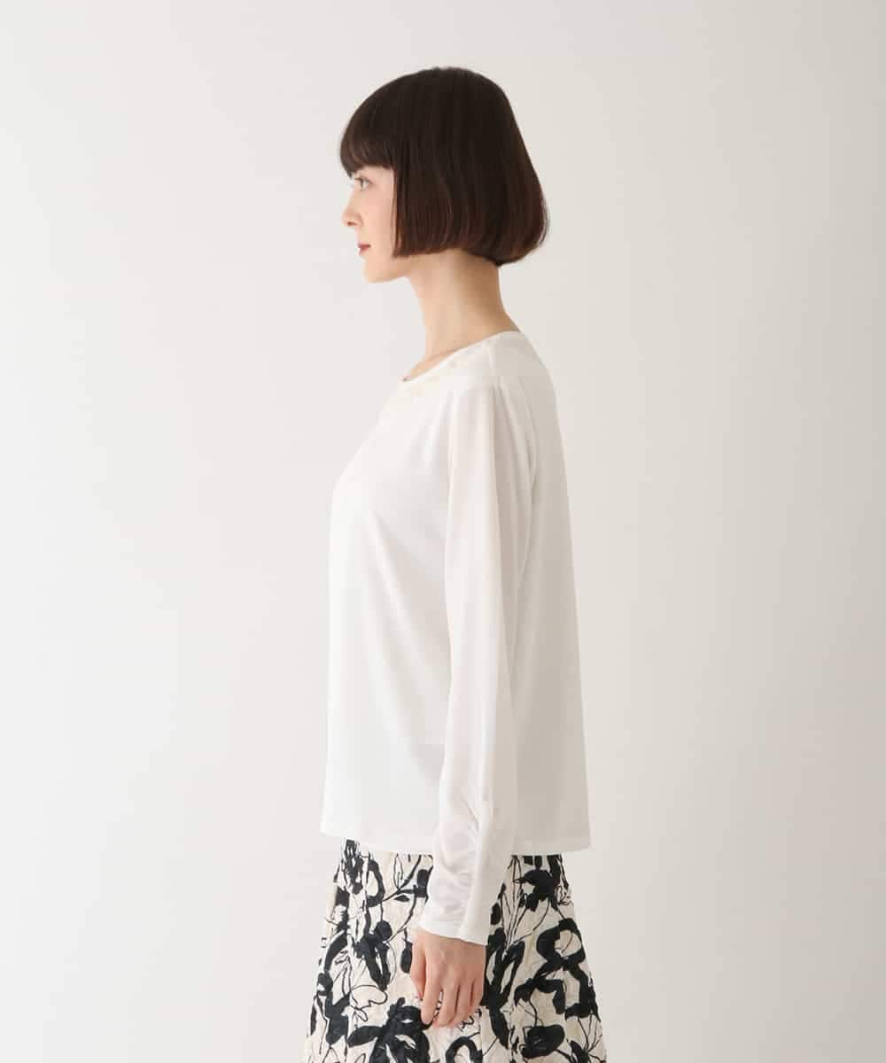 RBKAV05260 HIROKO BIS(ヒロコ ビス) 【洗える】ネックコンシャスデザインカットソー ホワイト