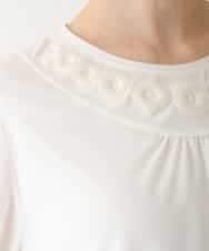 RBKAV05260 HIROKO BIS(ヒロコ ビス) 【洗える】ネックコンシャスデザインカットソー ホワイト