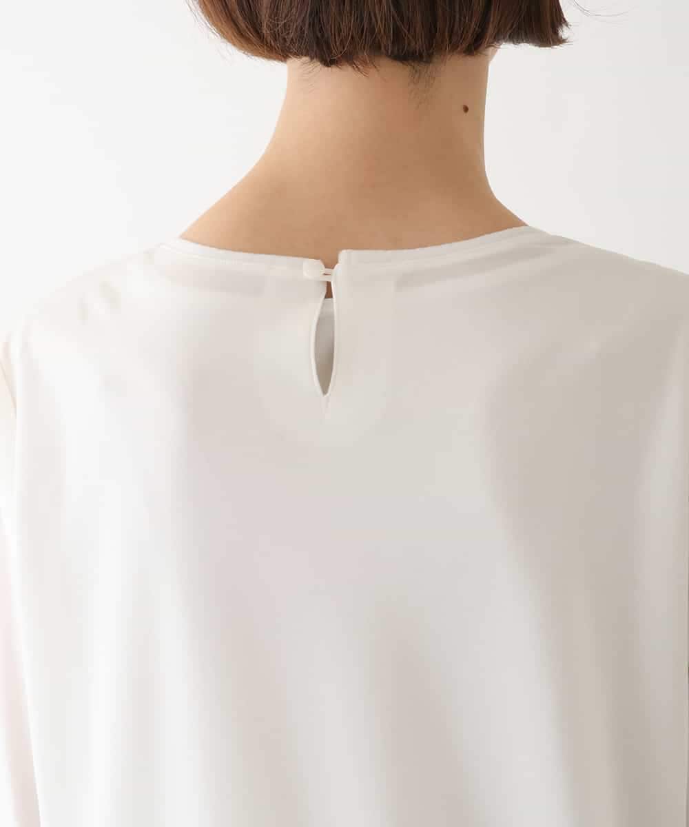 RBKAV05260 HIROKO BIS(ヒロコ ビス) 【洗える】ネックコンシャスデザインカットソー ホワイト