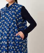 RBKCD11290 HIROKO BIS(ヒロコ ビス) 起毛ブロックサイド切り替えデザインチュニック ネイビー