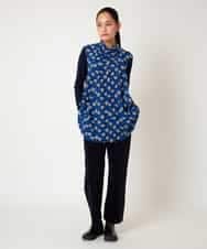 RBKCD11290 HIROKO BIS(ヒロコ ビス) 起毛ブロックサイド切り替えデザインチュニック ネイビー