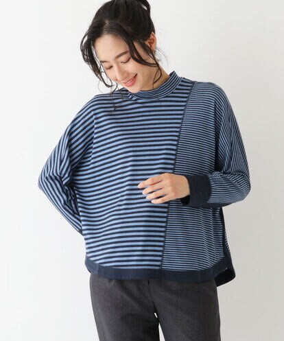 RBKCS10190 HIROKO BIS 【洗える】ミックスボーダーデザインプルオーバー