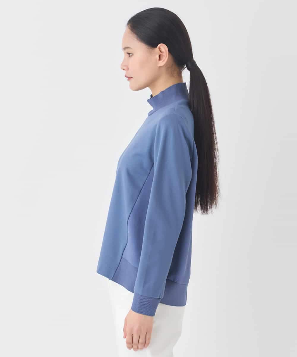 RBKDD06230 HIROKO BIS(ヒロコ ビス) 異素材切り替えハイネックプルオーバー ブルー