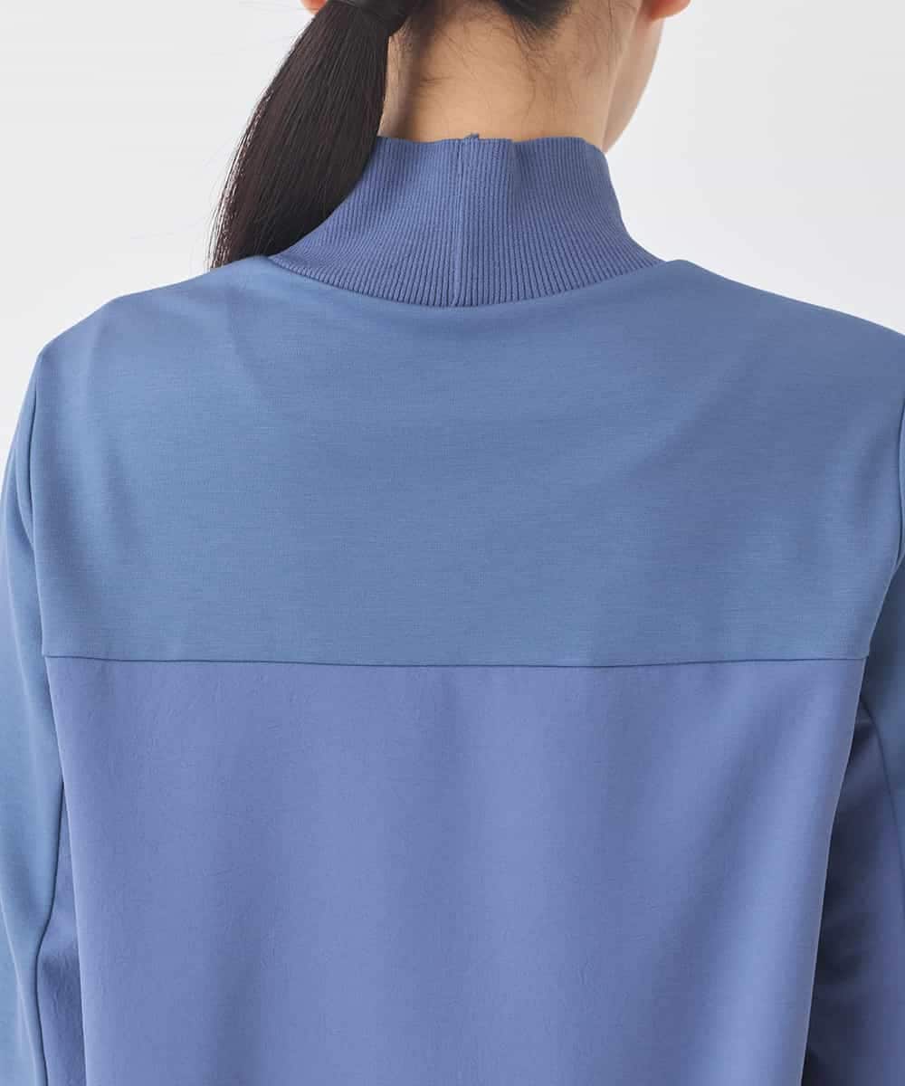 RBKDD06230 HIROKO BIS(ヒロコ ビス) 異素材切り替えハイネックプルオーバー ブルー
