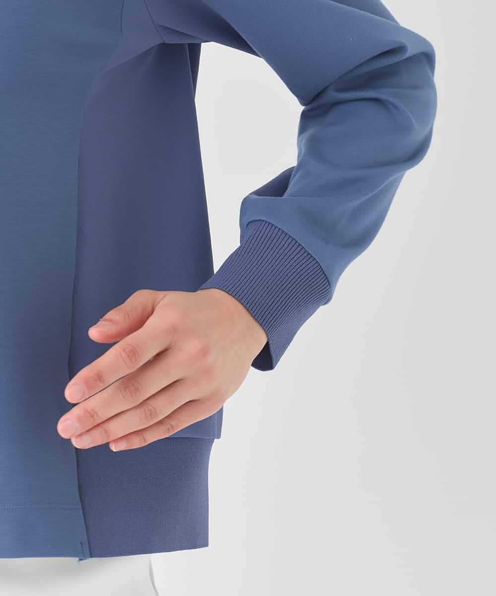 RBKDD06230 HIROKO BIS(ヒロコ ビス) 異素材切り替えハイネックプルオーバー ブルー